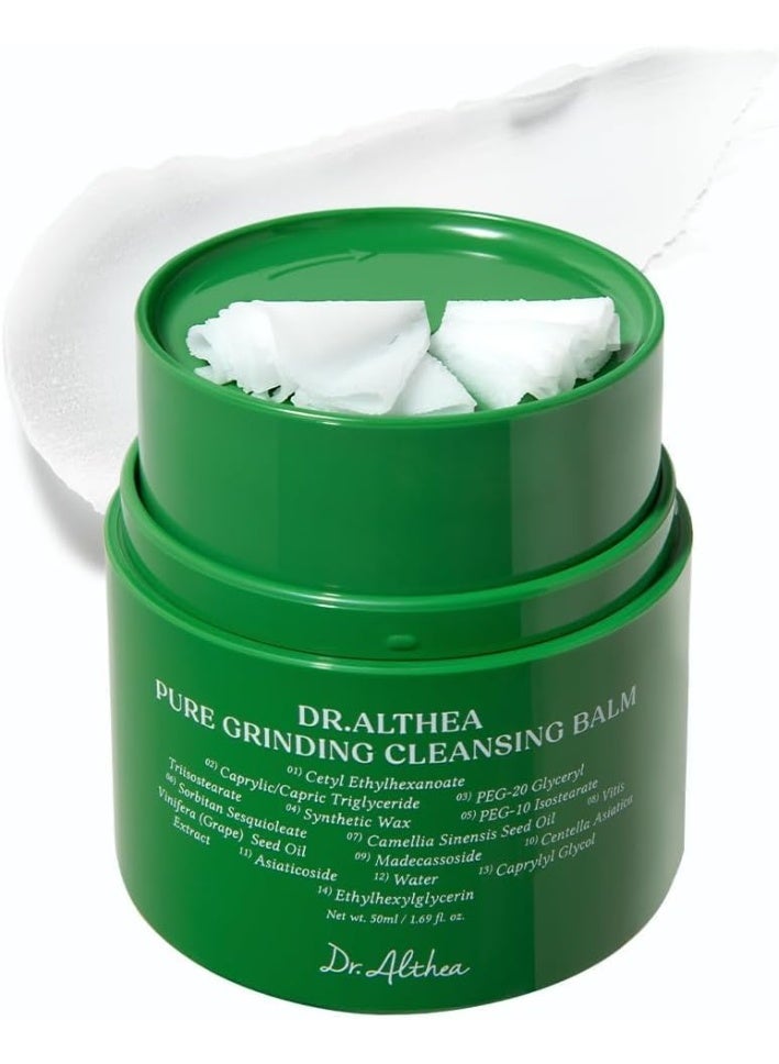 Dr.Althea Pure Grinding Cleansing Balm | Hygenic One-Step Makeup Remover with Madecassoside | Non-Greasy Sorbet Texture | Gentle, Soothing for All Skin Types | Korean Vegan Skincare | 1.69 Fl Oz - Image 1